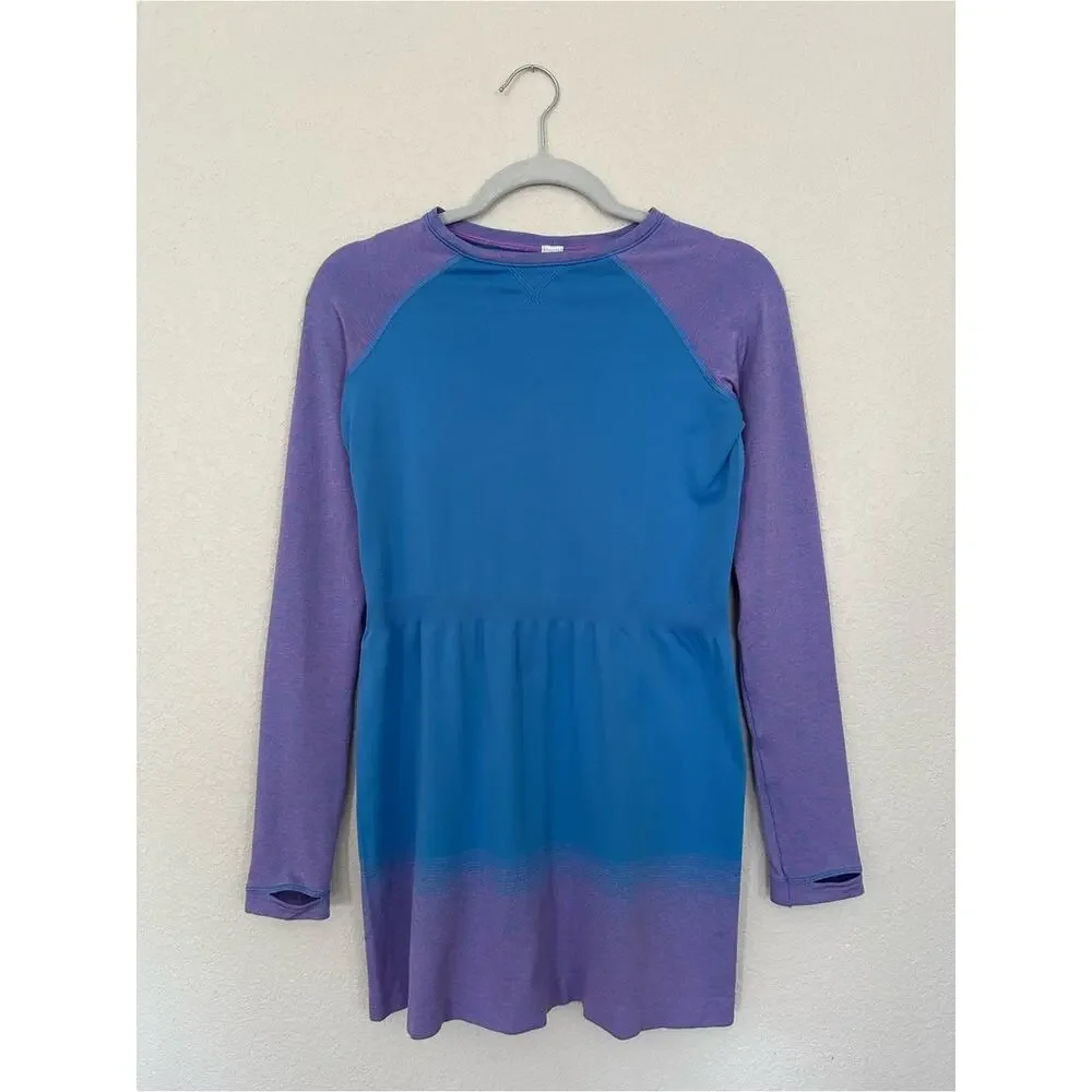 ivivva Lululemon Officially Awesome Long Sleeve Dress Blue/Purple Size 14 EUC
